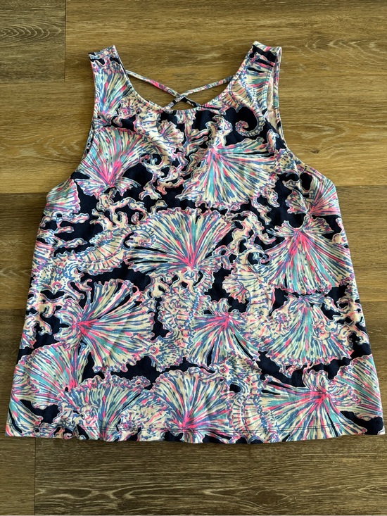 Lilly Pulitzer Tops - Lilly Pulitzer Navy Multi Seashell Print Tank Top